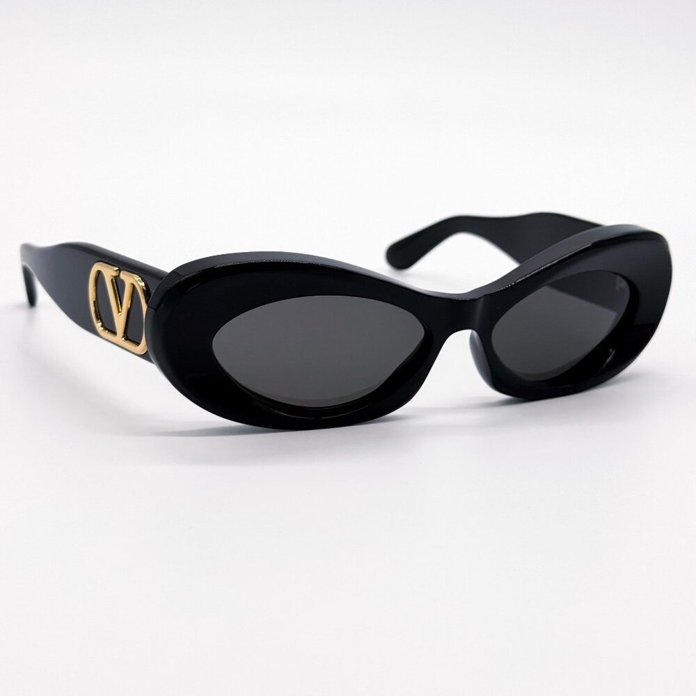 NEW VALENTINO SUNGLASSES VLS-178A BLACK GRAY WOMEN EYEWEAR